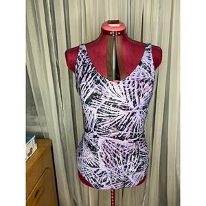 Speedo one piece swimsuit purple blue